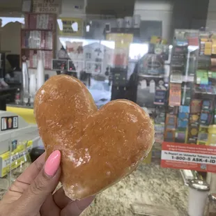 Heart glazed donut