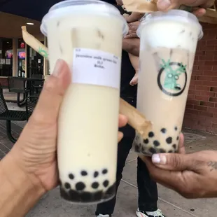 Jasmine Green milk Tea w boba