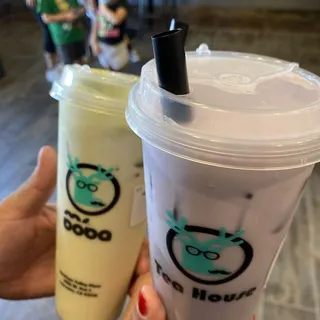 Milk Green Tea with Matcha Foam