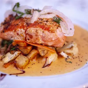 Hemp encrusted Salmon! Photo by janet e. dandridge