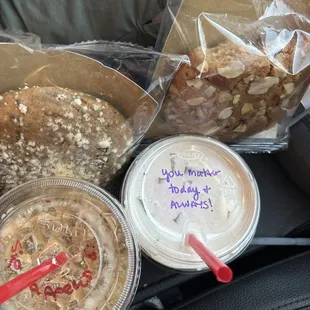 Lavender Iced Latte and pumpkin Cold Brew