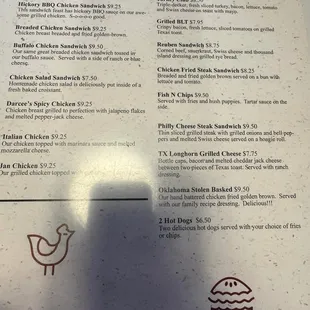 menu