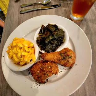July 2022: Honey Hot Chicken w/ sides of Mac &amp; Cheese and Collards-- very good