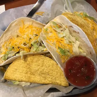 $1 tacos today, with a drink purchase