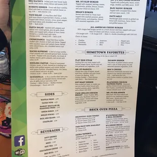 Current menu