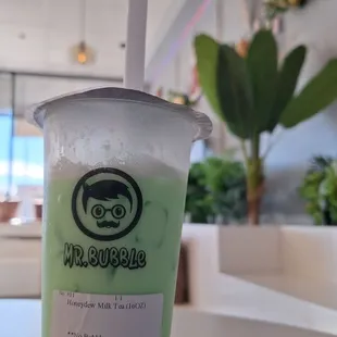Honeydew milk tea with no boba