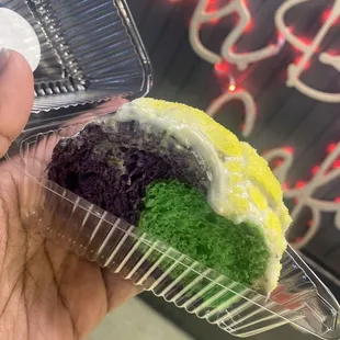 Mixed King Cake (Ube &amp; Pandan) with coconut cream cheese icing