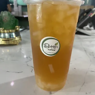 Mango jasmine green tea with lychee jelly