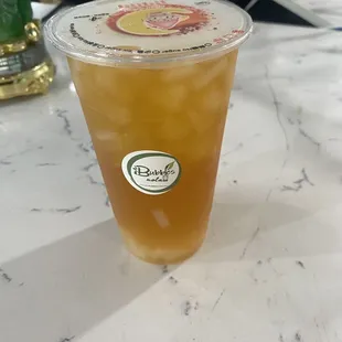 Mango jasmine green tea with lychee jelly