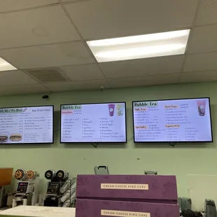 menus on the wall
