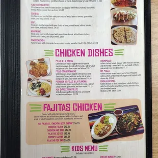 Menu 2 Chickens and Stuff