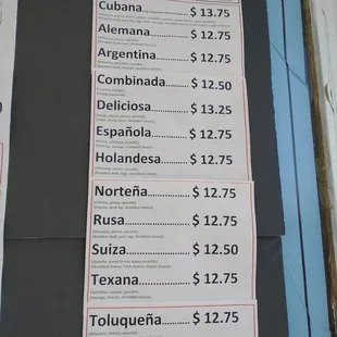 Torta menu