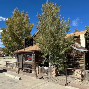 The place is set back from the road.