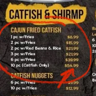 $40 for 6 pieces of Catfish