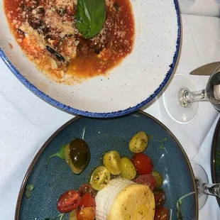 Smoked Gouda (special appetizer) and eggplant Parmesan
