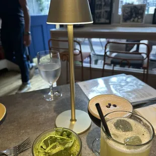Celery juice cocktail, espresso martini,&amp; arugula juice cocktail