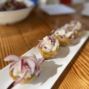 a plate of appetizers