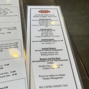 menu