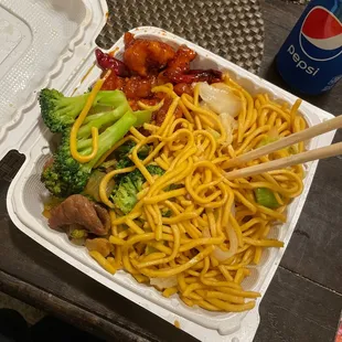 Chow Mein, Orange chicken, Beef Broccoli