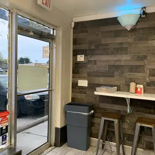 the entrance to the restaurant