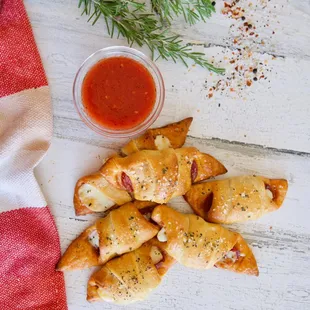 Pepperoni and cheese croissant.