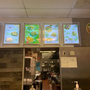  menus on the wall