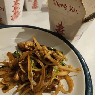 Mongolian chicken and beef