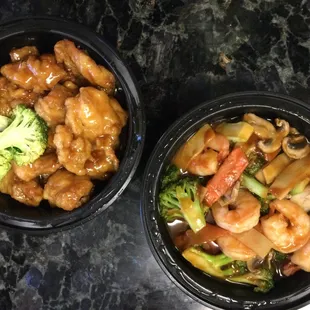 General Tso's chicken, Hunan shrimp