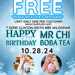 Happy 7th anniversaries , birthday's Promotion. Available only on Oct 28th,2024