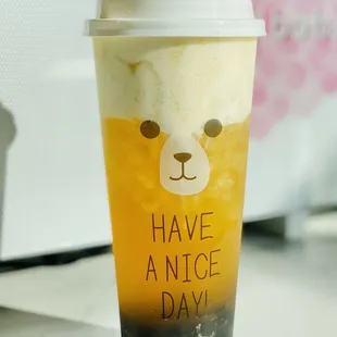 Panda Milk Cap in my choice bear cup today!
