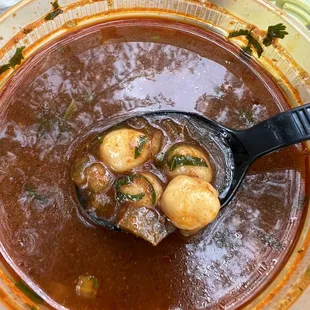 Soup with Birria Tacos