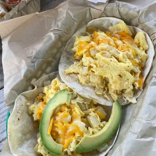Potato egg cheese avocado