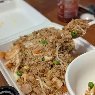 Combination fried rice $15.99. Looks better than it tastes.