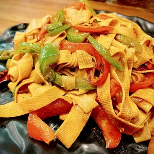 Chili Tofu Skin Stir Fried