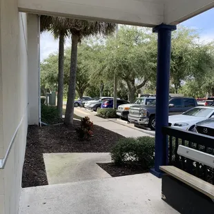 a view of a parking lot