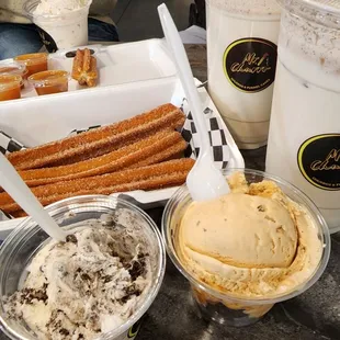 Churros, horchatta, ice cream