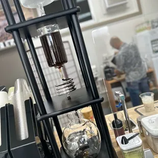 Mr Coffee Bean Head working his magic