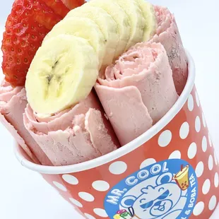 a strawberry and banana roll