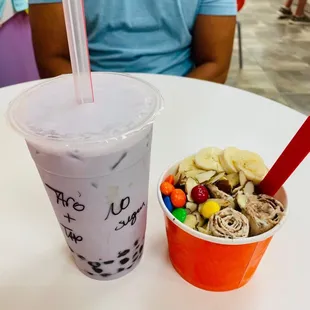 Large Taro Milk Tea and Monkey Business