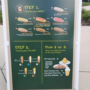 a menu for a fast food restaurant