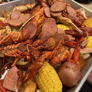 We ordered the Mr. Crab Boil with a few add-ons. Did the old bay wet option and it was delicious!