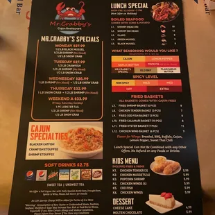 the menu