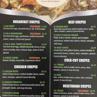 Our menu