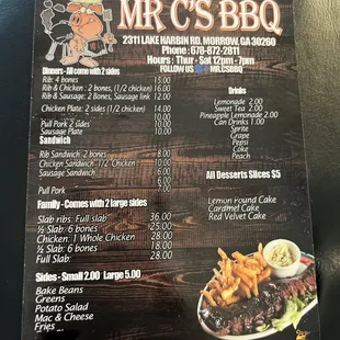 menu