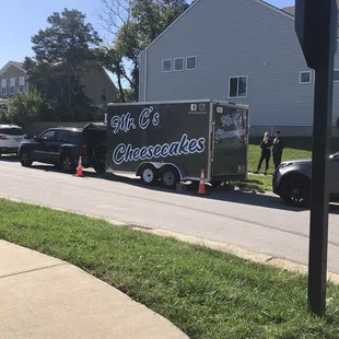 a truck parked on the side of the road