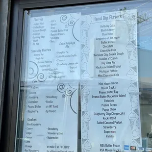 Drive thru window menu