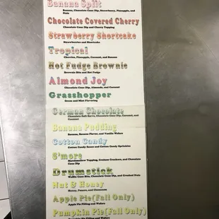 menu