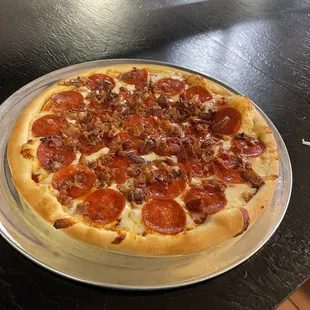 Small pepperoni and bacon
