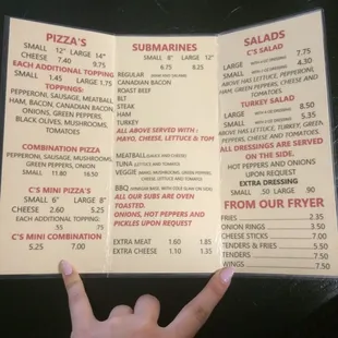 menu