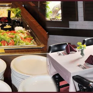  a view of a buffet